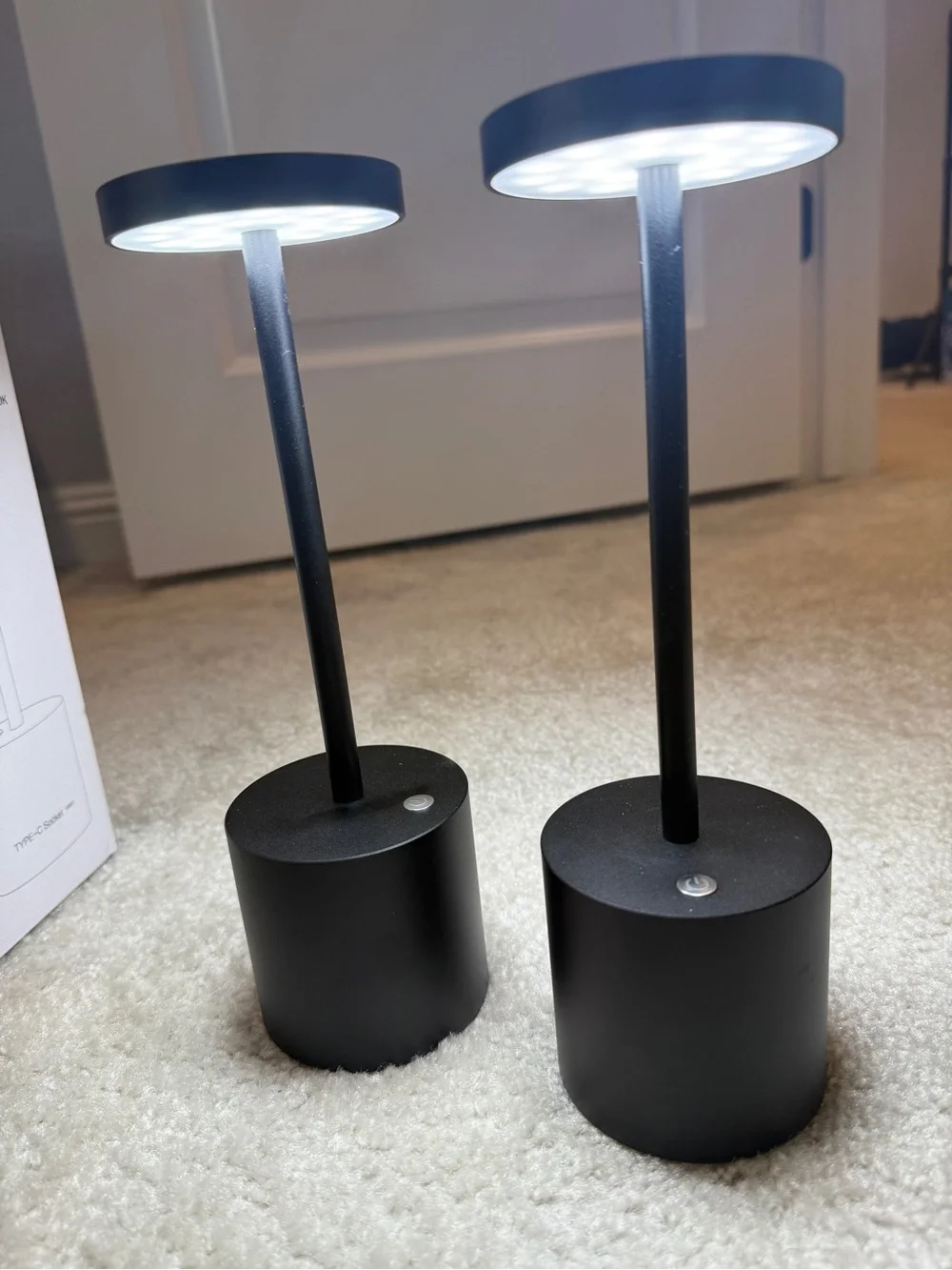 TB BGA LED Cordless Table Lamps Set of 2 in Black